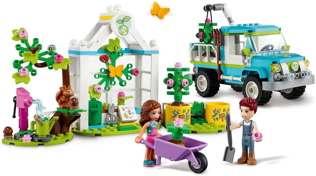 LEGO 41707 Friends Baumpflanzungsfahrzeug, Blumengarten-Spielzeug Mit Spielzeugauto Und Tierfiguren,