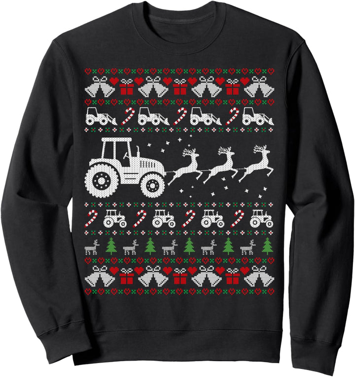 Tractor Ugly Christmas Sweater Xmas Funny Farmer Sweatshirt