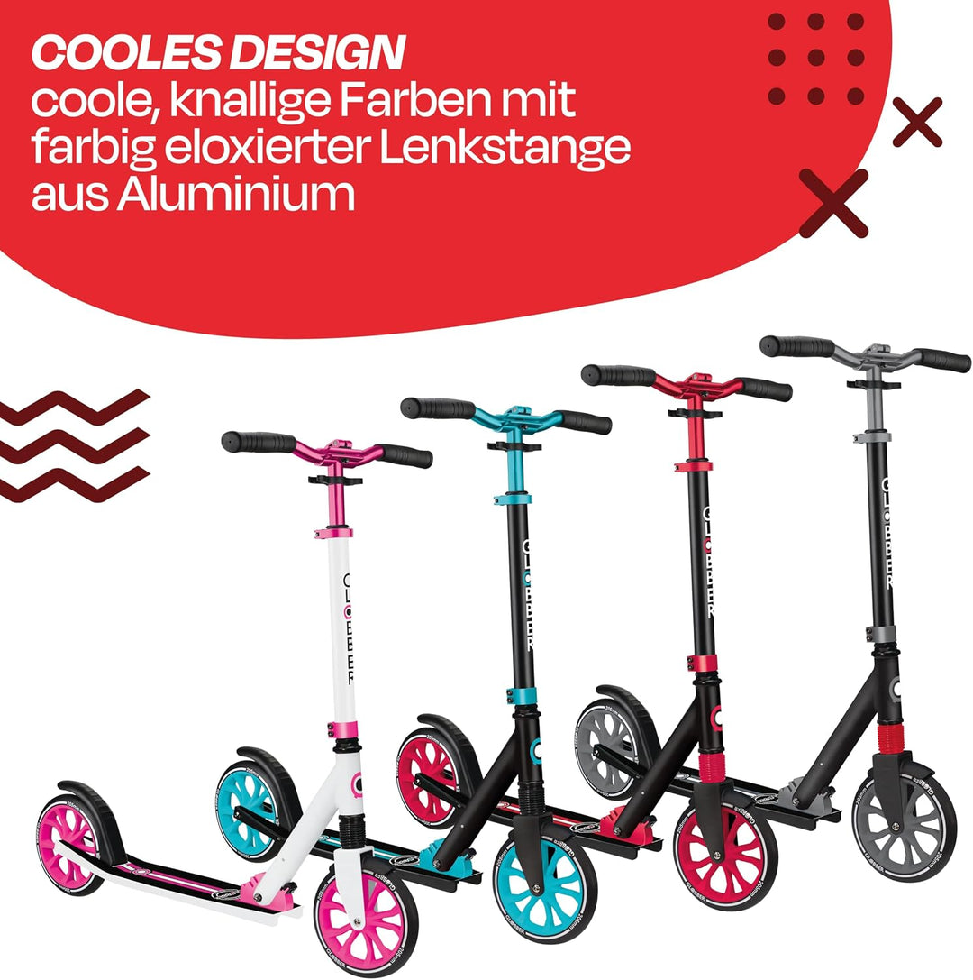 GLOBBER NL 205 Roller – Tretroller Kinder ab 8 Jahre, Teens und Erwachsene - Scooter 205 mm - ABEC 7