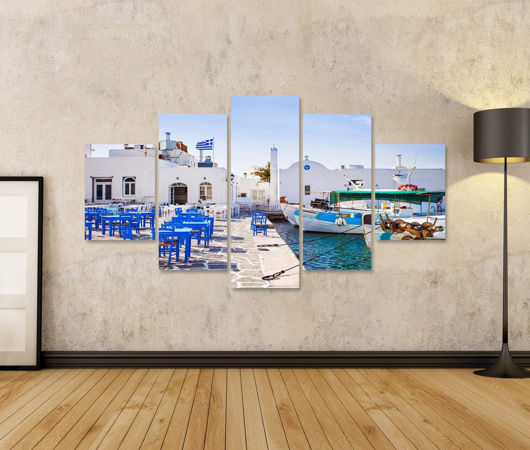 islandburner Bild auf Leinwand Typische griechische Inseln Dorf Naousa Paros Insel Kykladen Fischen