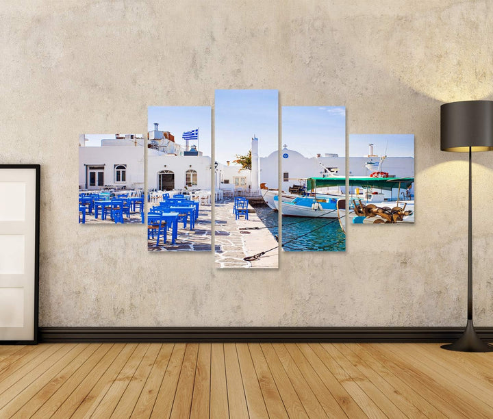 islandburner Bild auf Leinwand Typische griechische Inseln Dorf Naousa Paros Insel Kykladen Fischen