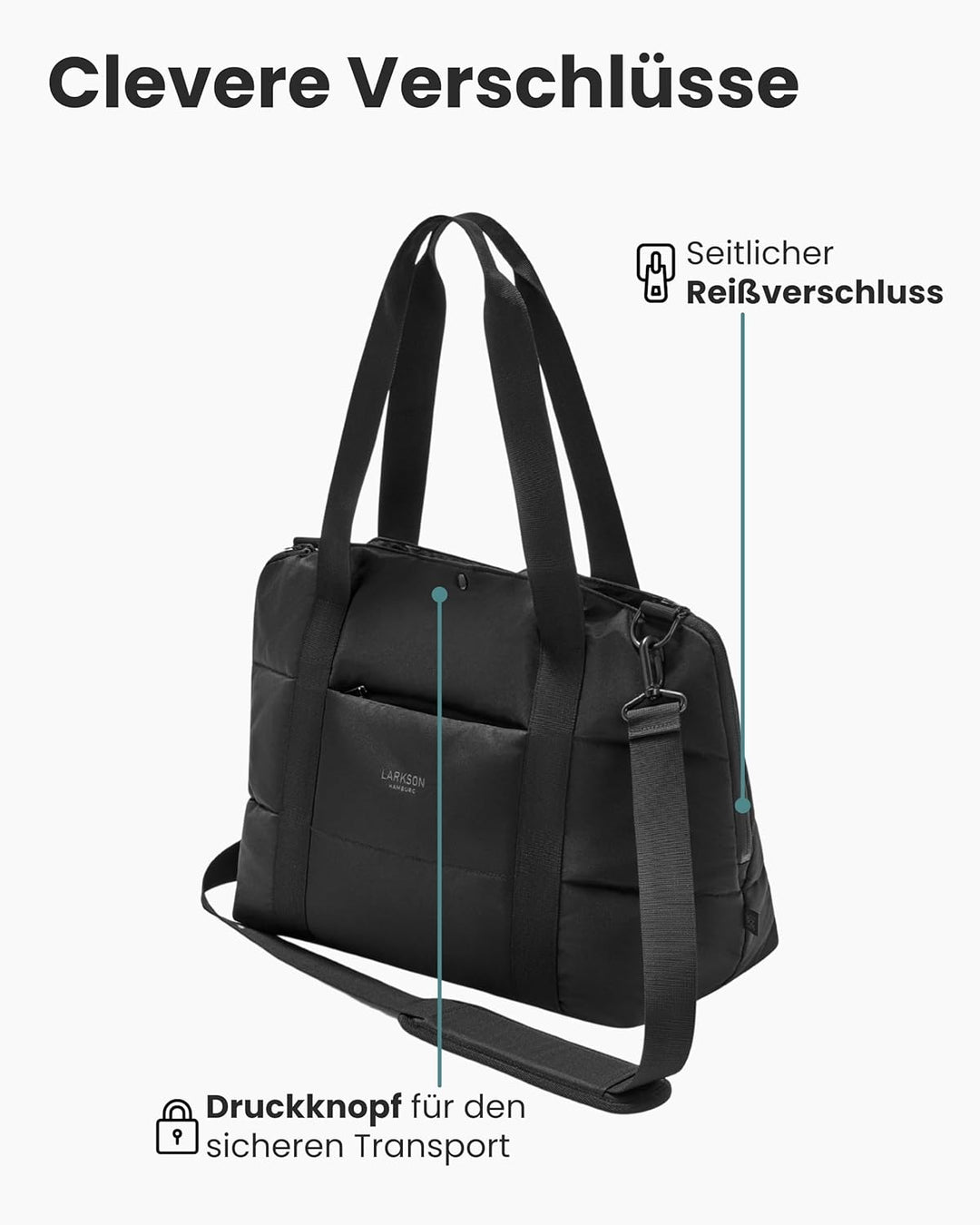 Larkson Hundetragetasche Schwarz - Frida - Aufklappbare Hundetasche für Kleine Hunde bis 8kg - Trans