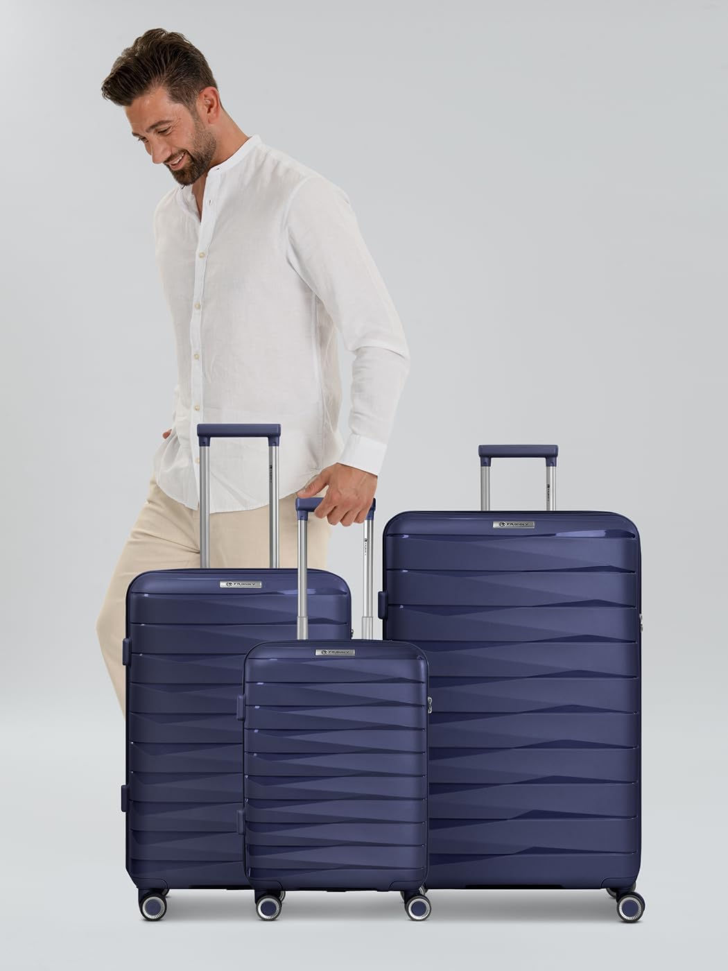 Franky Koffer-Set 3-teilig für Damen und Herren | Reise-Trolleys 49 x 28 x 74 cm aus hochwertigem, l