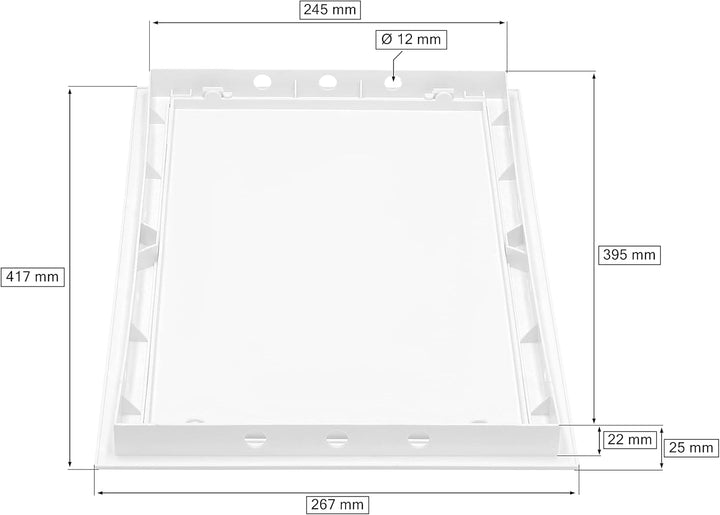 KOTARBAU® Revisionstür Revisionsklappe 25x40 cm zum Lackieren Schnappverschluss Revitür Inspektionst