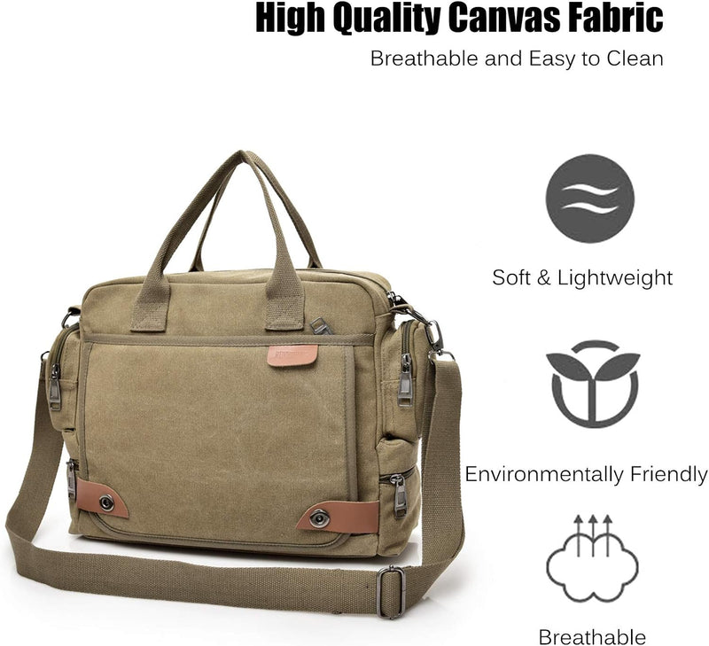 FANDARE Umhängetasche Herrentasche Segeltuch Schultertasche Lehrertasche Laptoptasche für 12.9 Zoll