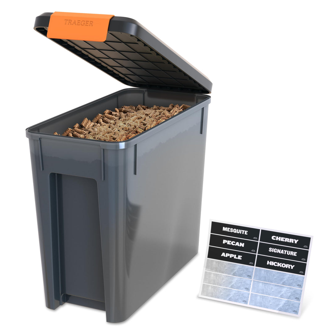 Traeger Grills BAC637 Stay Dry Pellet-Aufbewahrungsbehälter mit verschliessbarem Deckel, 10 kg Kapaz