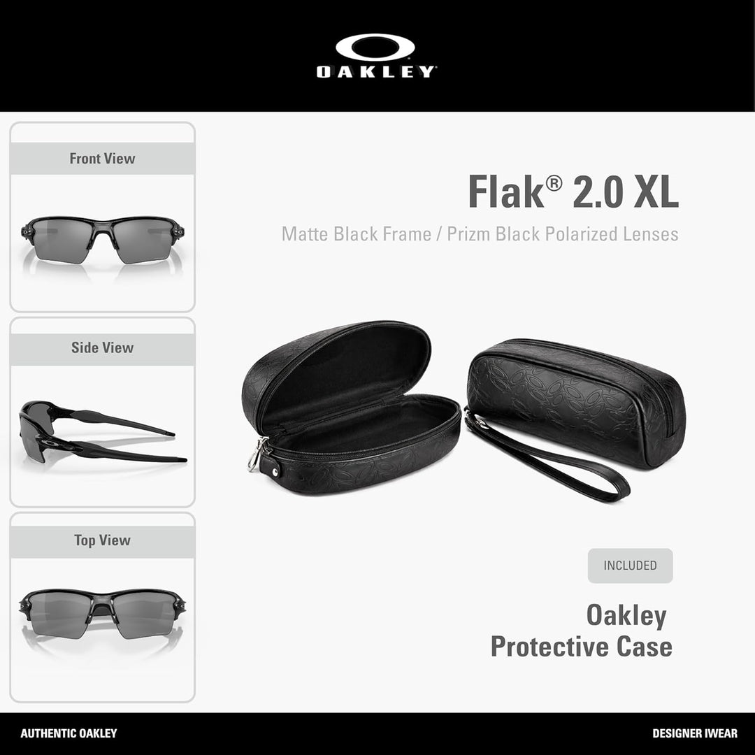 Oakley Sonnenbrille Flak 2.0 XL 59 Schwarz (Polished Black/Prizmblackpolarized), 59 Schwarz (Polishe
