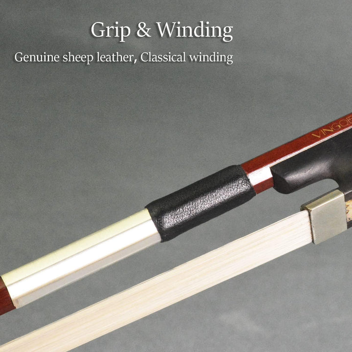 VINGOBOW Brazilwood Cello Bogen Cellobogen Pernambuco Leistung Natürlich Mongolisches Rosshaar 1/4 G