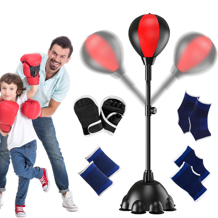 Punching Ball, 110-160cm Höhenverstellbarer Boxständer, Reflexbeutel mit Einem Leistungsstarken Saug