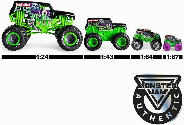 Monster Jam 6063913 Jam, Offizieller Megalodon Monster Truck, Sammler-Druckguss-Fahrzeug, Massstab 1