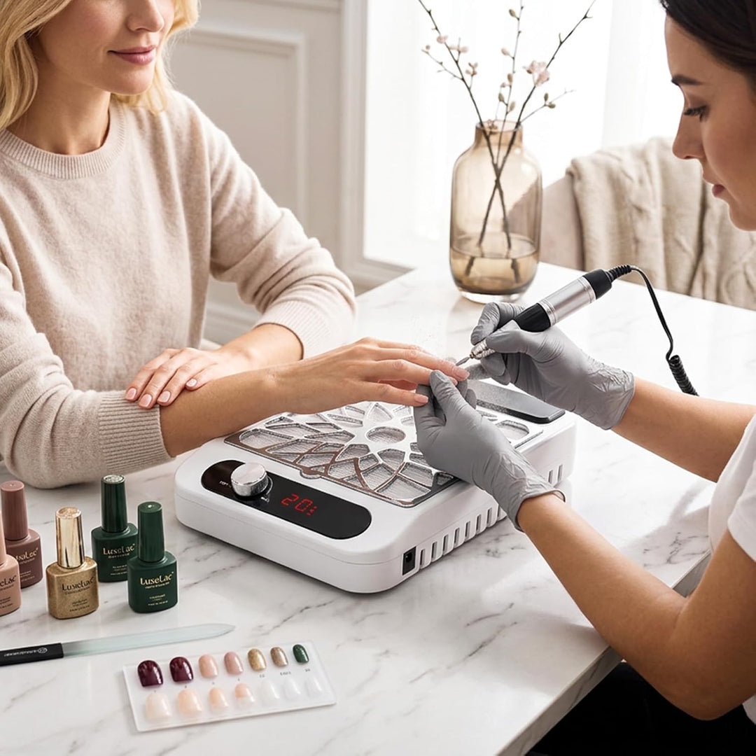 Staubabsaugung für Nägel mit Filter, Nagelstaubsauger Wiederaufladbare mit Akku, Nagelstaubsammler E