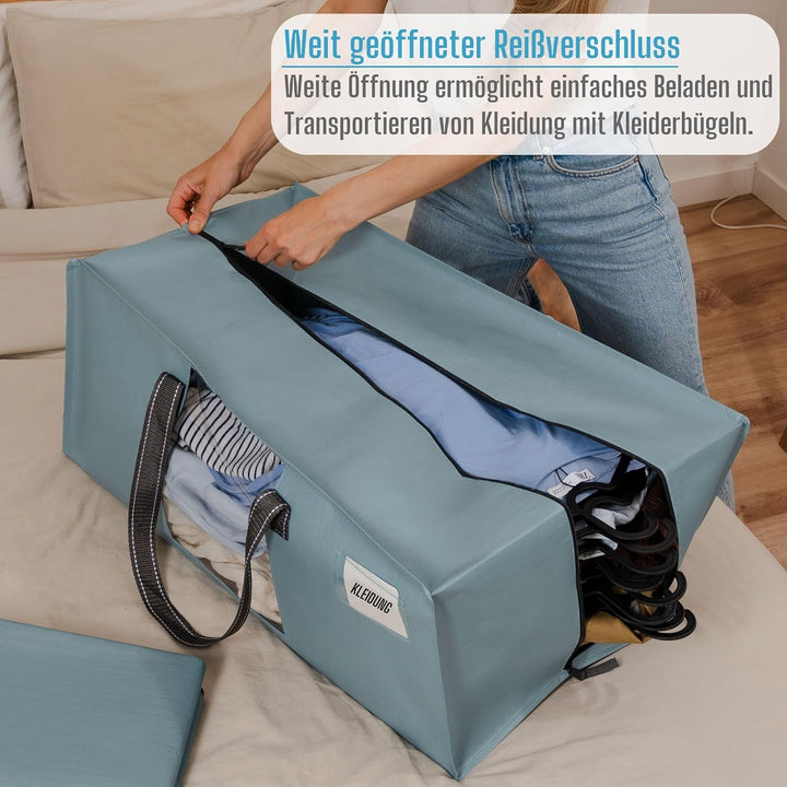 VENO 6er-Pack Umzugstaschen XXL (87 Liter) mit Sichtfenster,Aufbewahrungstasche mit Starken Griffen