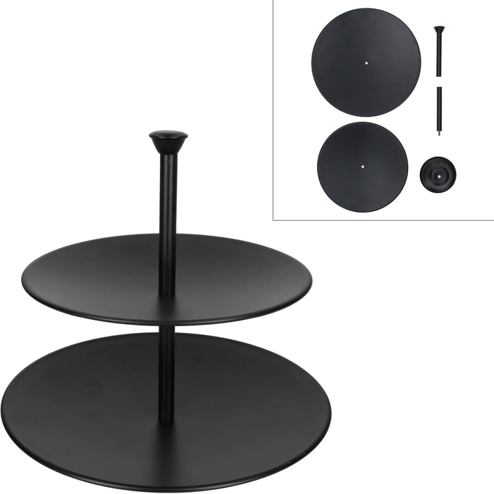 MamboCat Bekki Etagere 2-stöckig aus Stahl I Ø 25 cm I matt schwarz I mit 2 Etagen I Cupcake-Ständer
