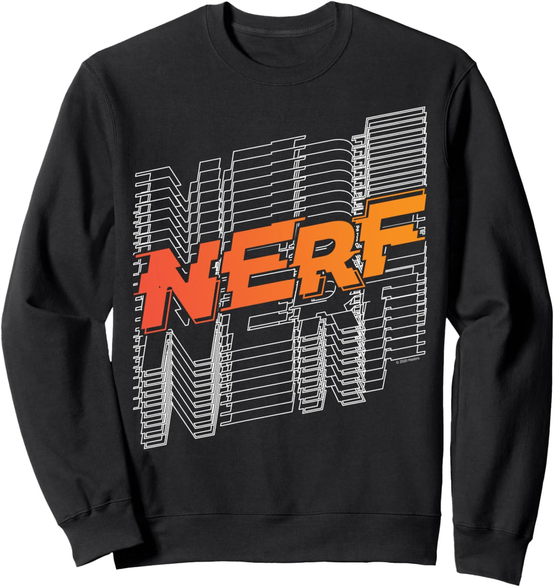 Nerf Stacked Silhouette Retro Nerf Action Logo Sweatshirt