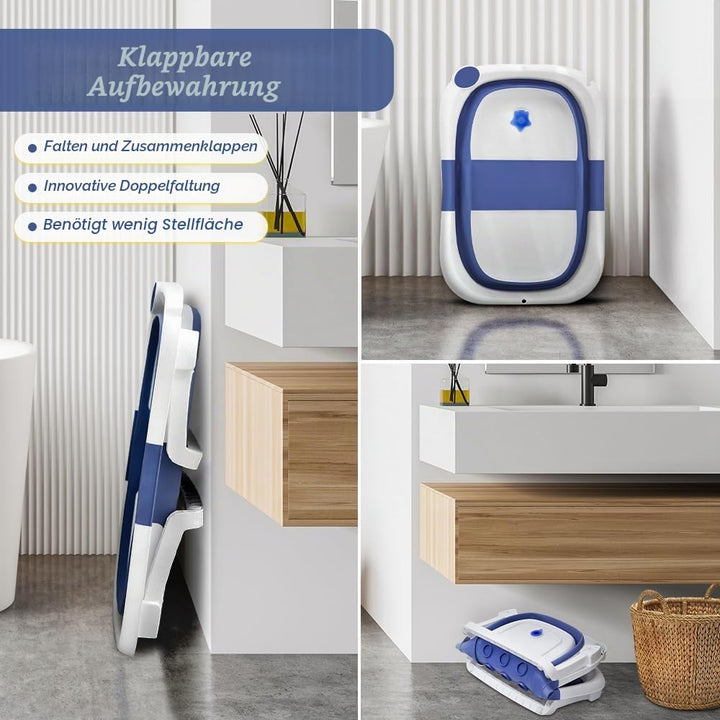 Faltbare Babybadewanne mit rutschfesten Füssen, tragbar, Kunststoff, Babybadewanne, für Neugeborene,