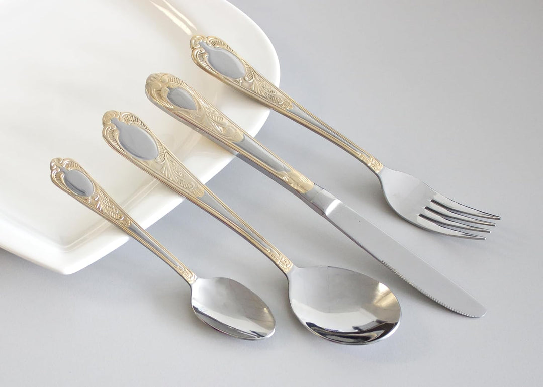 Karcher Besteckset Boston 72-teilig für 12 Personen – Elegantes Tafelbesteck aus Edelstahl mit dekor