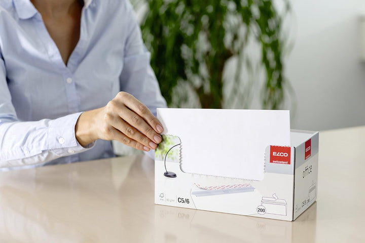 ELCO Office Umschlag DIN lang 80 g/m² FSC-zertifiziert mit Haftverschluss in Shop-Box 200 Stück weis