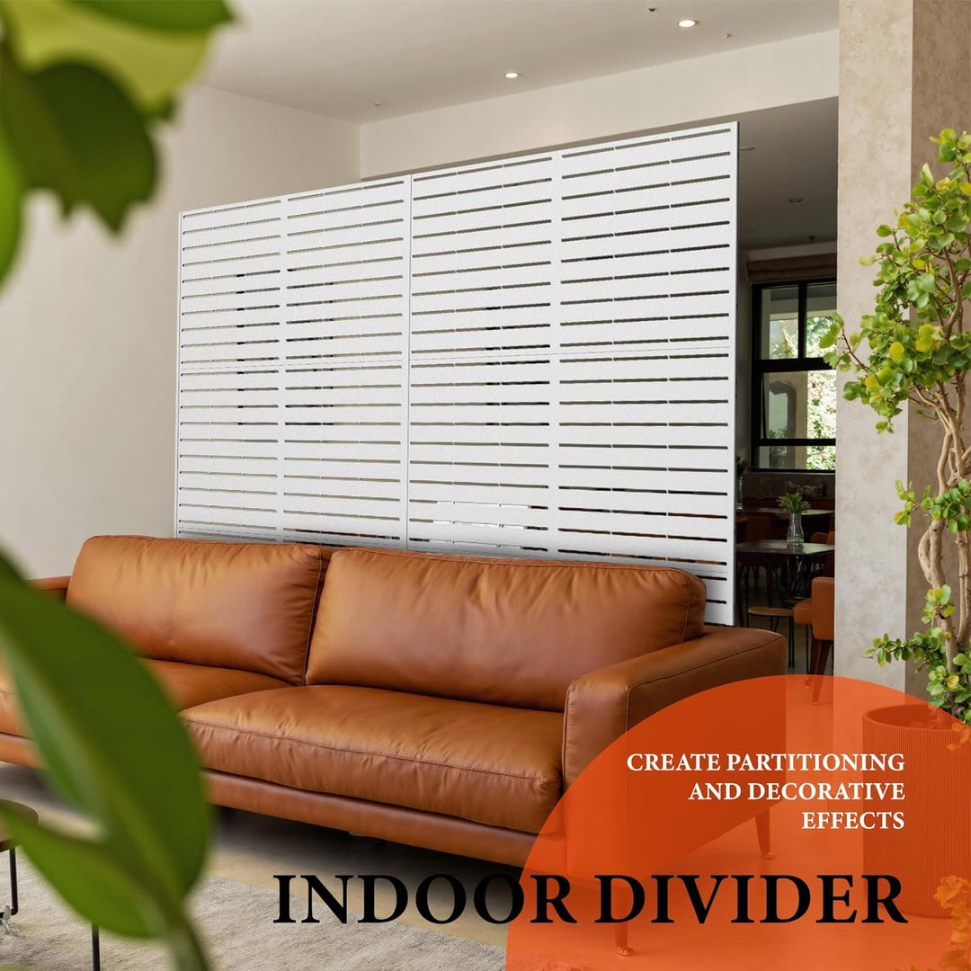 Paravent Outdoor, 120x180cm Freistehender Sichtschutz aus Stahl, Windschutz für Terrasse und Garten,