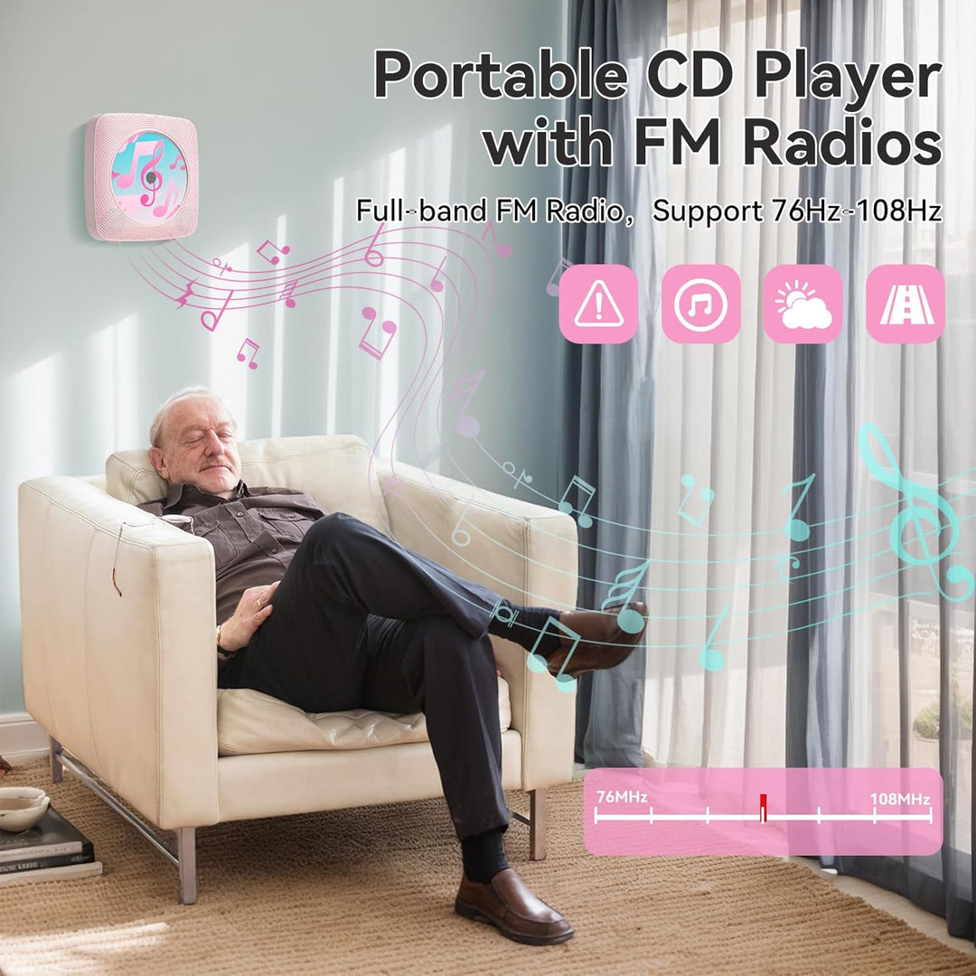 Radio mit CD Player Kinder: Kegaudio Tragbarer CD Players Tragbar mit Bluetooth Lautsprecher Frontan