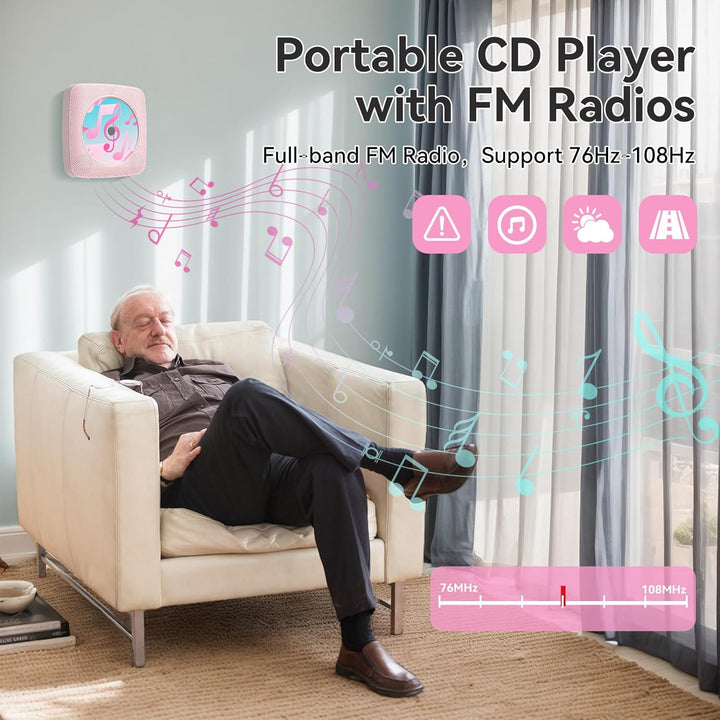Radio mit CD Player Kinder: Kegaudio Tragbarer CD Players Tragbar mit Bluetooth Lautsprecher Frontan