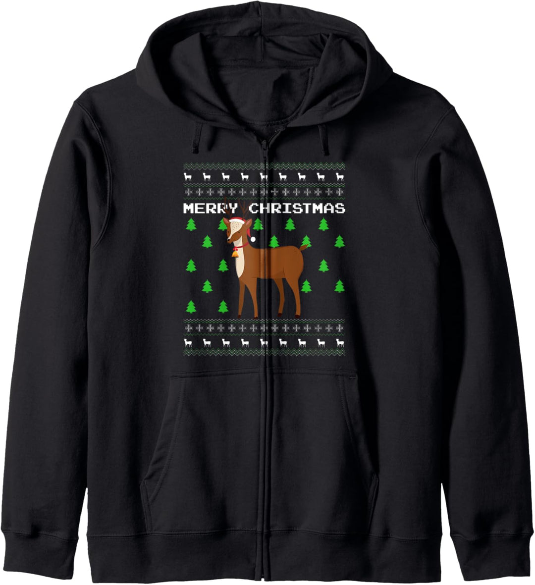 Rentier Ugly Christmas Weihnachten Christmas Wichtel Kapuzenjacke