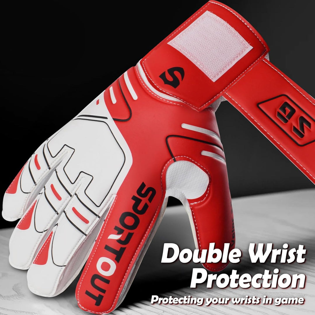 Jugendliche und Erwach,Kinder sener Torwarthandschuhe mit Fingersave，Rutschfes，Gewährung von Starken