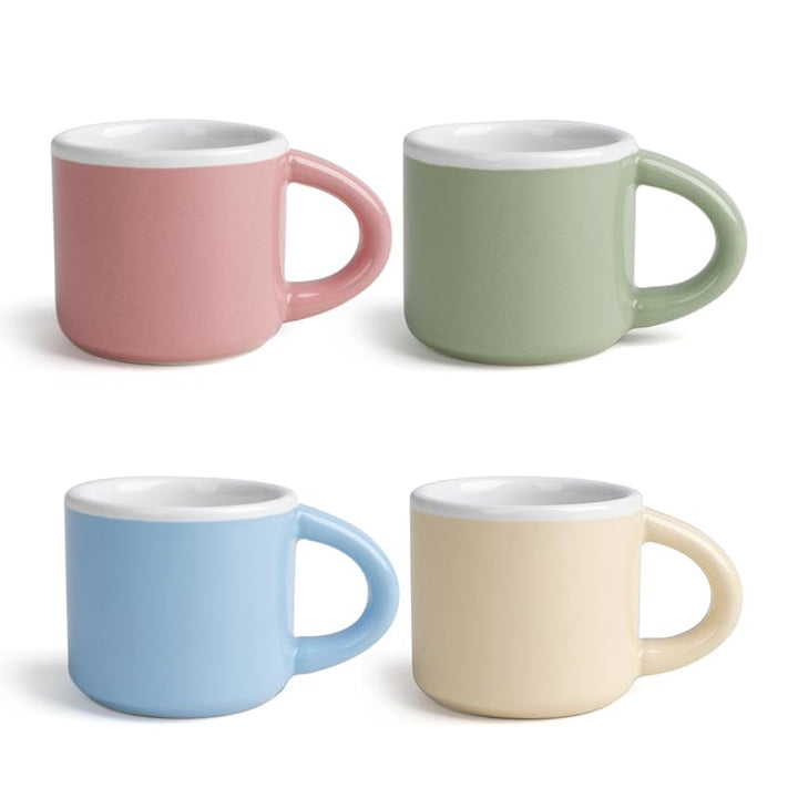 Espressotassen Mini Kaffeetassen Set 4 x 43 ml, Dickwandige Espressotassen mit Henkel für Mokka, Kaf