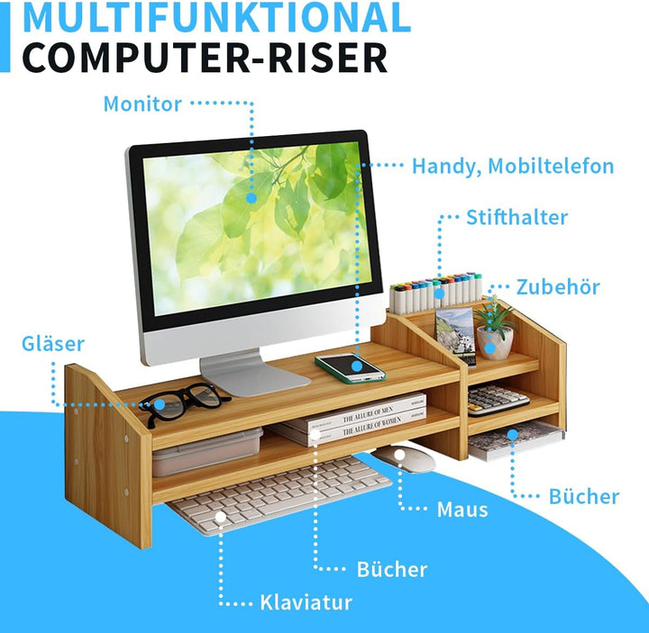 Fleau Monitorerhöhung – Laptopständer – Bildschirmerhöhung – Schreibtisch-Organizer – Bildschirmerhö