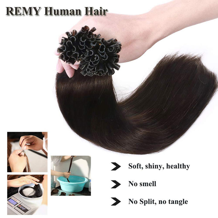 SEGO Bondings Extensions Echthaar 1G/Strähnen 50g Keratin U-Tip 100% Remy Human Hair Haarverlängerun