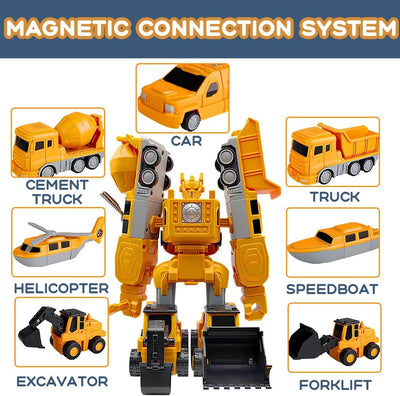 KBIBCK Spielzeugautos, Magnetic Transform Engineering Car, Roboter Spielzeug Für Kinder Im Alter Von