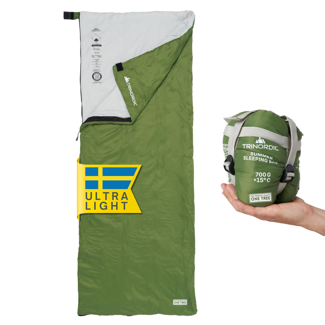 Trinordic 700g Ultraleicht Deckenschlafsack – mit Anti-Klemm-Reissverschluss – Kompakte Schlafsack S