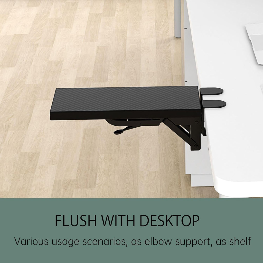 OUGIC Ergonomische Schreibtisch-Verlängerung, 30 x 15 cm, stanzfrei, zum Anklemmen, faltbare Tastatu