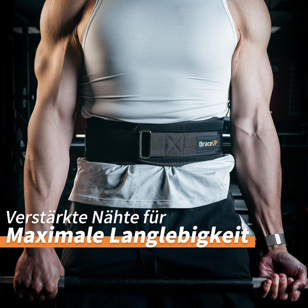 BraceUP Gewichthebergürtel für Herren &amp; Damen – 10 cm Gewichtsgürtel für Fitness, Kniebeugen, Kreuzh