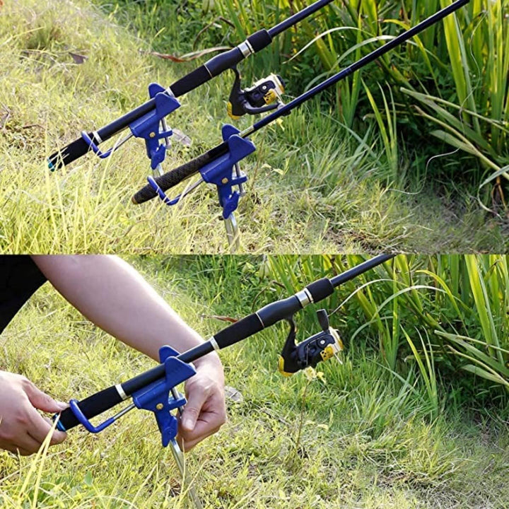 2 Stück Angelrutenhalter, 360 Grad verstellbare Angelrutenhalter aus verstärktem Nylon und Edelstahl
