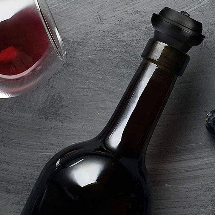 Wein-Vakuumpumpe Vakuumpumpe Weinstopper Weinschoner Weinverschluss aus Edestahl für Wein + 2 Siliko