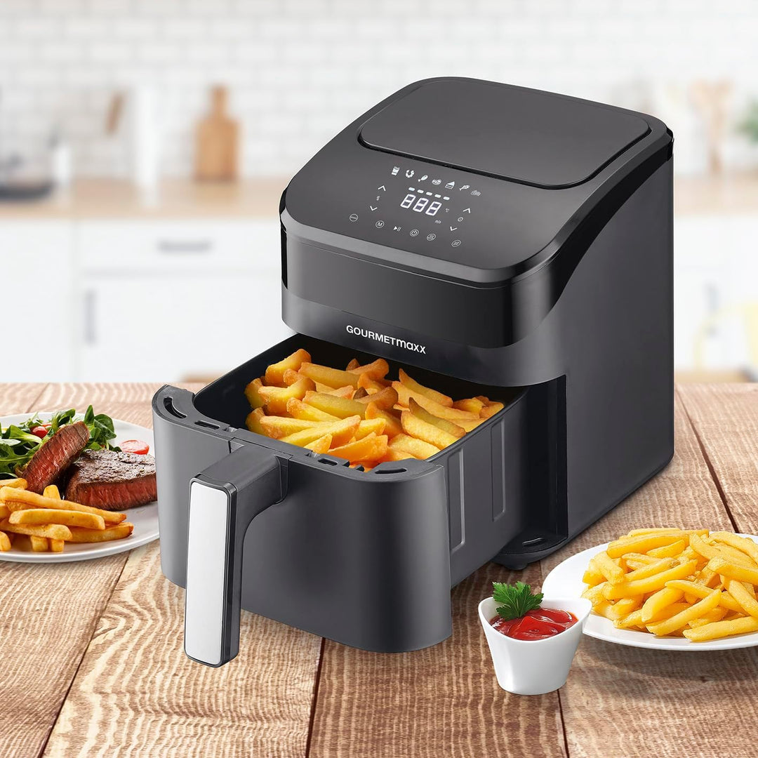GOURMETmaxx Digitale Heissluftfritteuse | 4L Airfryer mit Timer & Touchscreen | Fritteuse mit vielse