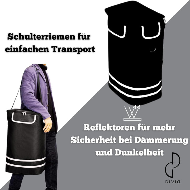DIVID® Einkaufstrolley mit integrierter Sackkarre, 56LFassungsvermögen bis zu 50Kg belastbar,Klappba