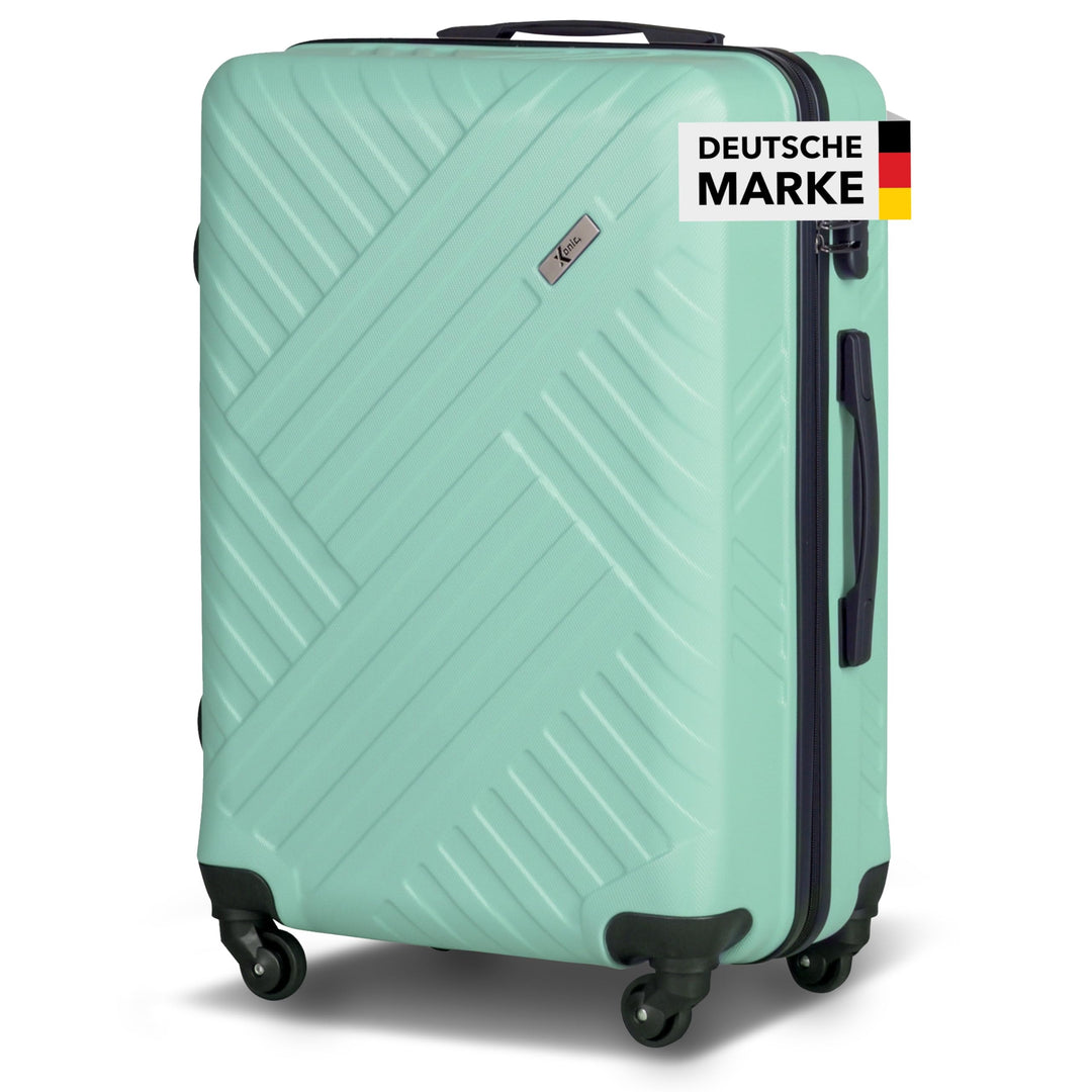 Xonic Koffer Hartschalenkoffer Trolley Kofferset Reisekoffer M-L-XL-Set HT Series (Türkis, L) Türkis
