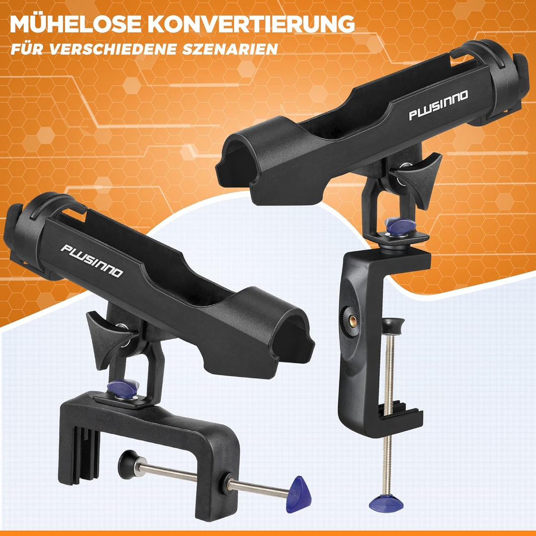 PLUSINNO Angelrutenhalter für Boote, Angelausrüstung mit vergrössertem Clip, innovatives Design in D
