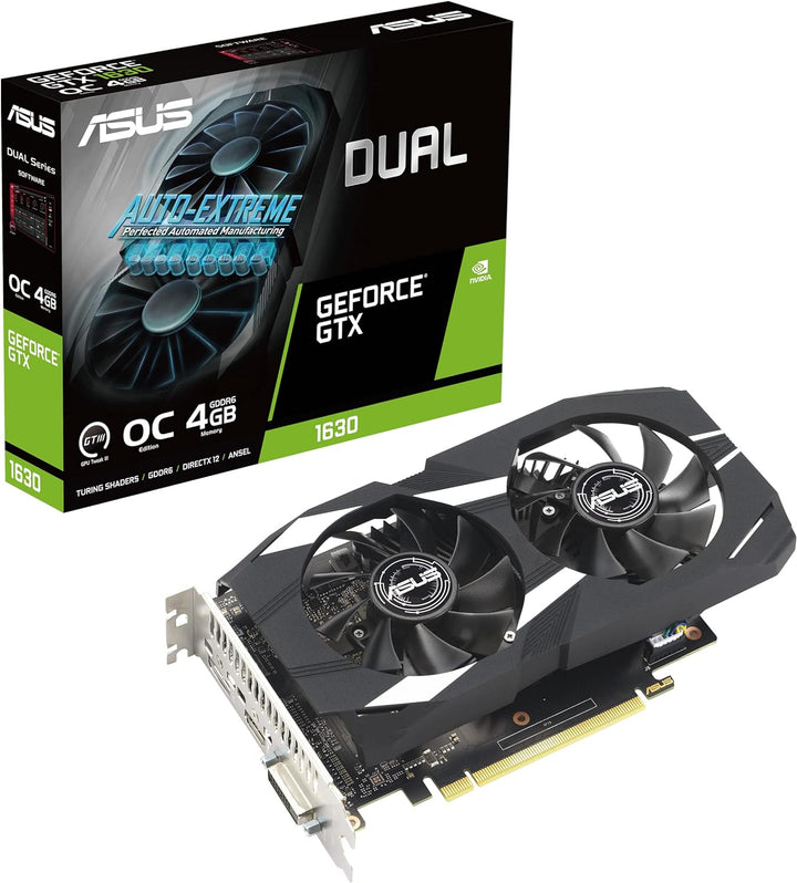 ASUS Dual GeForce GTX 1630 OC Edition 4GB GDDR6 Gaming Grafikkarte (NVIDIA Turing Architektur, 4GB G