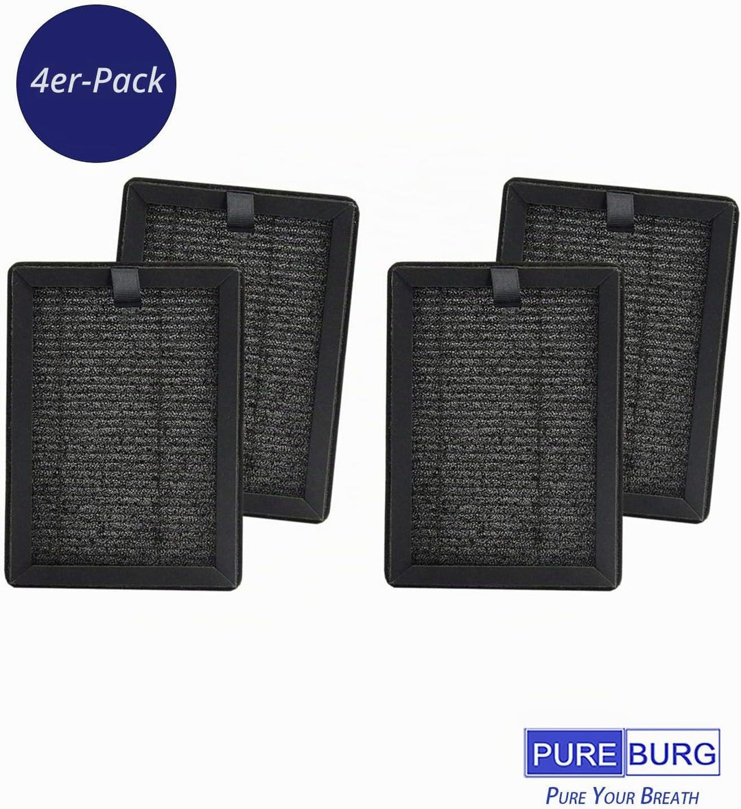 PUREBURG 4er-Pack Ersatz 3-in-1 HEPA-Filter kompatibel mit ROVACS (RV60) Luftreiniger Auch kompatibe