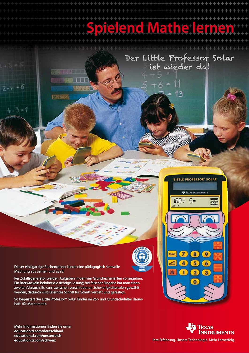 Texas Instruments Little Professor Rechentrainer (für Vor- und Grundschule, Solarbetrieben, mit 80.0
