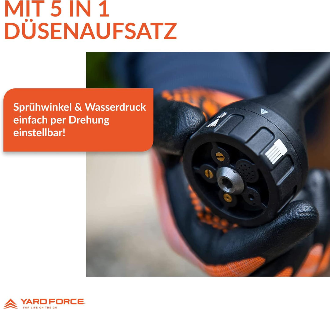 Yard Force AquaJet Akku-Hochdruckreiniger LW C02A für Bewässerung, Reinigung & Desinfektion, 20V / 2