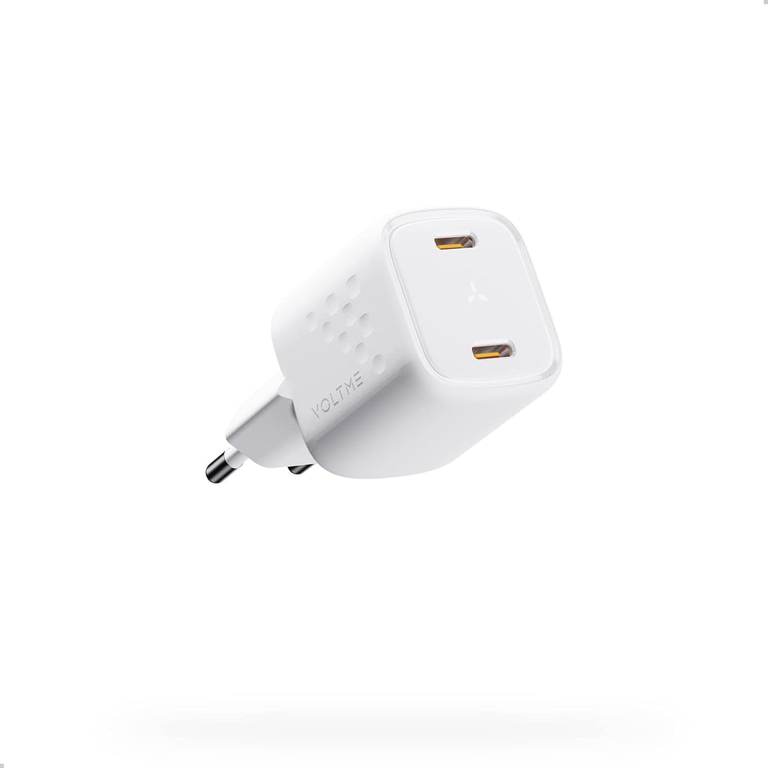 VOLTME USB C Ladegerät, 30W GaN Schnellladung mit PD3.0 QC3.0 PPS, Kompakt Doppel Netzteile kompatib