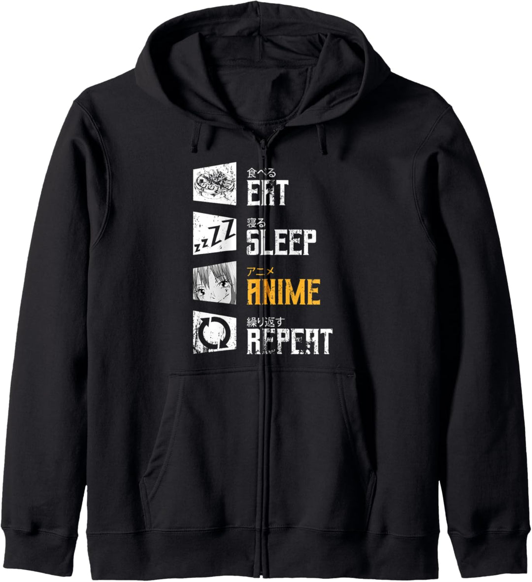 Essen Schlafen Anime Wiederholen Japan Ramen Manga Anime Kapuzenjacke