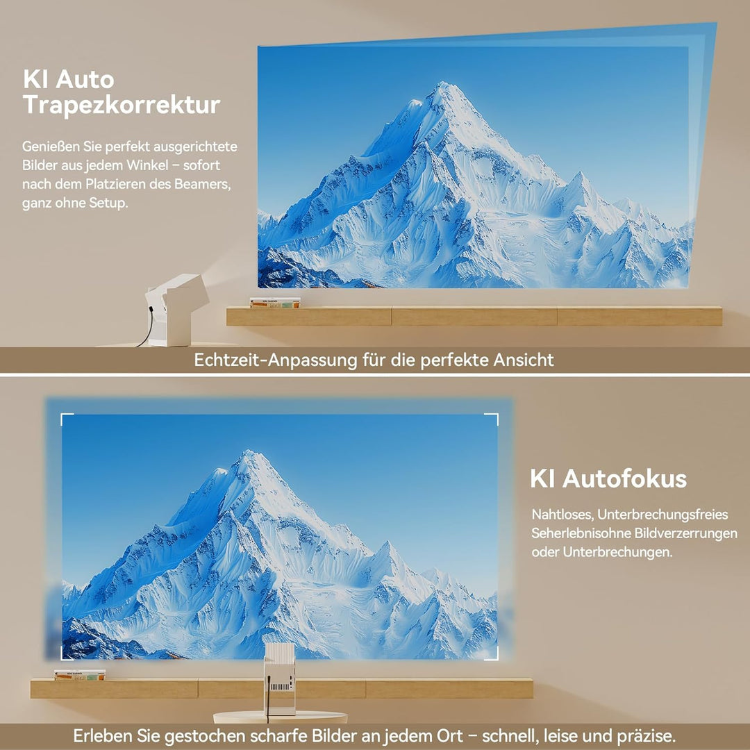 WANBO CUBE 2 Pro Smart Beamer Android TV/Netflix Official, 500ANSI, Linsenschutz, 230° Drehbar, Inst