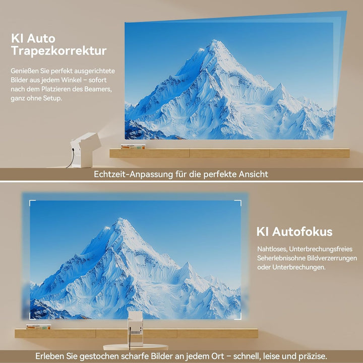 WANBO CUBE 2 Pro Smart Beamer Android TV/Netflix Official, 500ANSI, Linsenschutz, 230° Drehbar, Inst