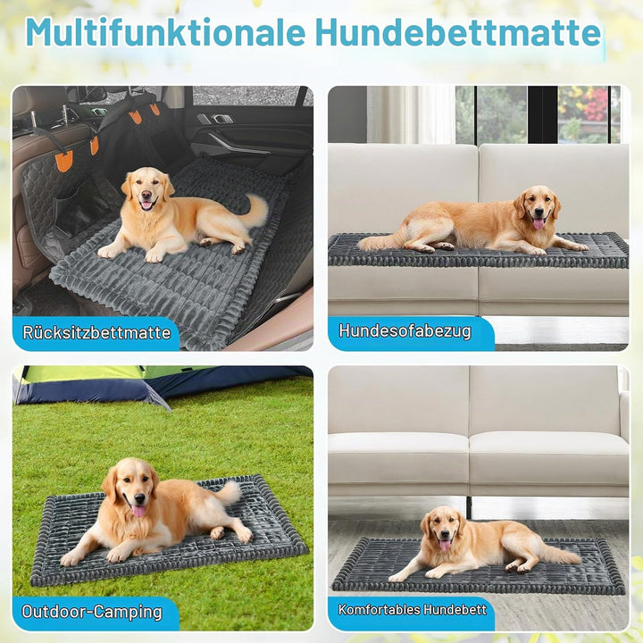 Hunde-Autositzbezug für Rücksitz - Weiche Rücksitz-Haustier-Bett-Matte, Rutschfeste Reise-Hundebett-