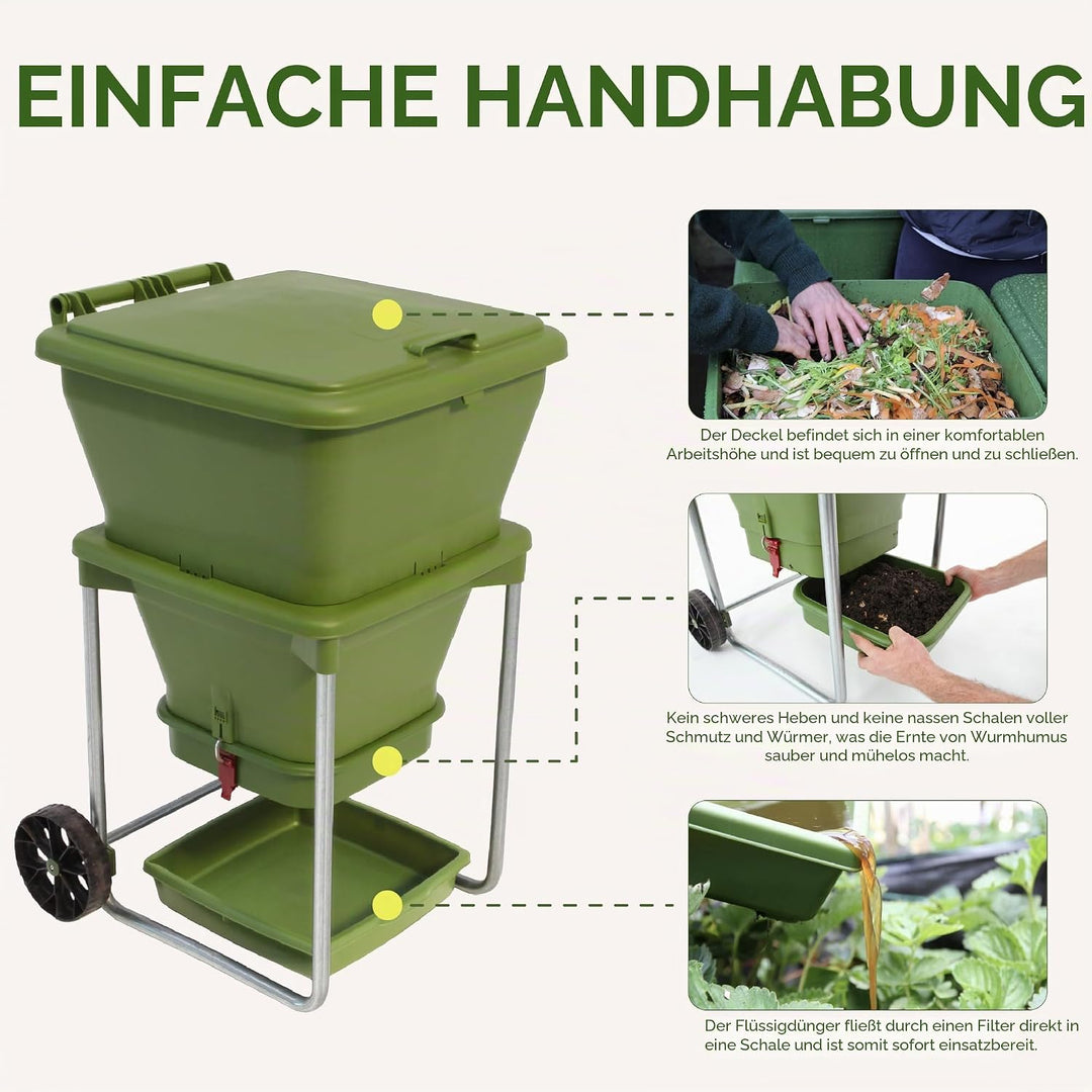 Hungry Bin Wurmkomposter für reichhaltige Vermicompost