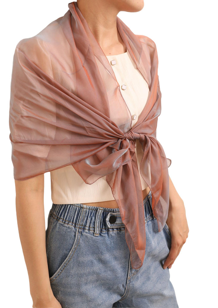 Damen Unifarbe Seidentaft 100% Chiffon Seide festlich Stola Schultertuch Schal für Abendkleider 200